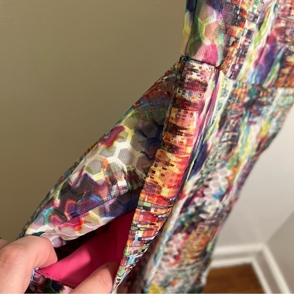 New York & Co Sleeveless Fit & Flare Dress Textured Geometric 10 - Picture 5 of 10